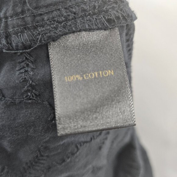 House of Harlow 1960 Black Embroidered Palm Trees Barrel Pants XS - Picture 11 of 12